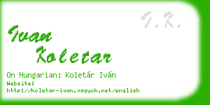 ivan koletar business card